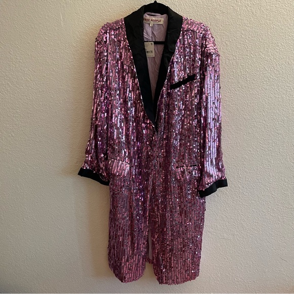 NWT Free People Purple Ella Sequin Duster - Picture 5 of 10